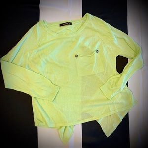 KERISMA. Neon Green Knit with Sheer Back.